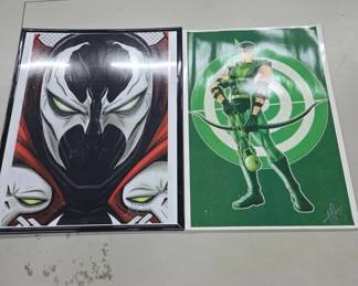 Signed Spawn and Green Arrow Prints