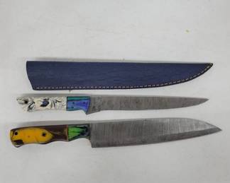 Damascus Knives With Sheath