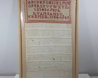 Framed Sampler With Alphabet and Numbers