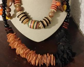 80's Wood Necklaces