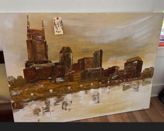 Nashville Skyline 3' by 4' original painting Now $100