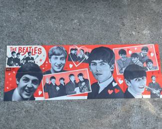 Vtg The Beatles Original 1964 Dell Banner Poster