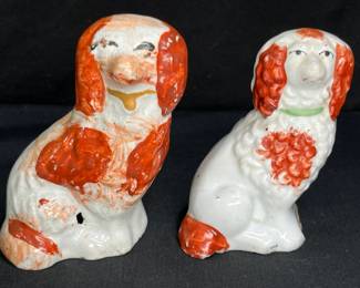 2 English Staffordshire Dog Figurines