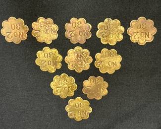 11 Antique No 2 - 30 Brass Trade Tokens