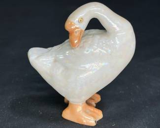 Pair Of Ceramic Geese Figurines Made In Japan