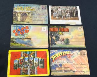 6 Vintage Souvenir Folder Booklets