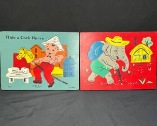 2 Vintage Sifo-Playschool Wooden Puzzles