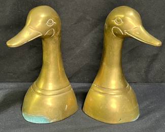 Pair Rosenthal Netter Brass Mallard Book Ends