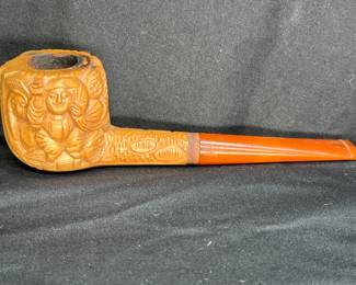 Carved Meerschaum Billiard Estate Straight Pipe