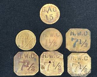  6 Robert Wesley Chard Canning / Pickles Tokens