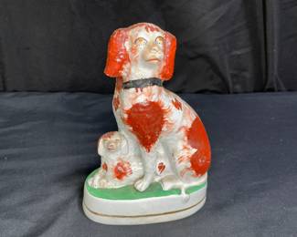 Antique Spanieland Puppy Staffordshire Figure