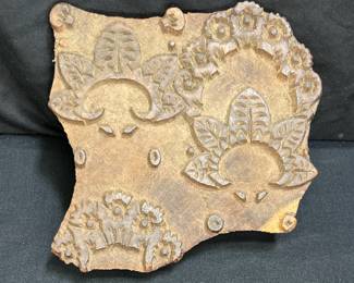 Large Hand Carved Wooden Textile Stamp