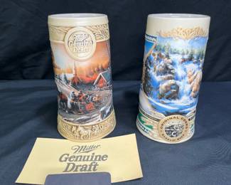 2 Beer Steins Coors & Miller Genuine Draft