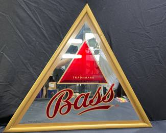 Bass Ale Large Triangle Mirror Beer Sign