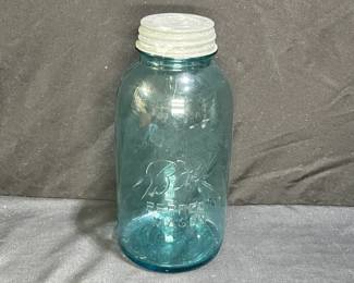 Antique Blue Ball Half Gallon Perfect Mason Jar