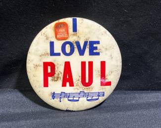 Vintage Beatles 1964, I Love Paul Pin
