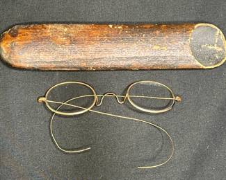 Antique Specticles Glasses In Case