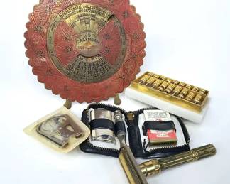 Vintage Mens Razors, Desk Accessories, Circular Calendar