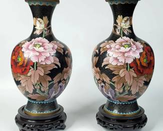 Pair of Jingfa Cloisonne Vases