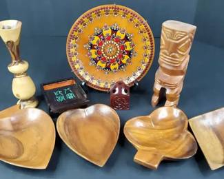 Wooden Match Holders, Tiki, Card Night Dishes, Table Ware