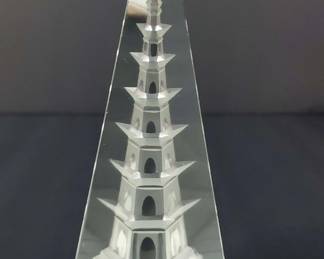 Hoya Japan Reverse Cut Crystal Obelisk Pagoda