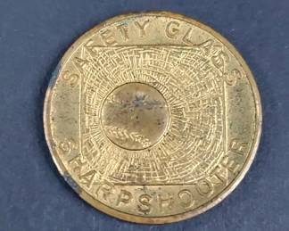 1934 Chicago Worlds Fair Sharp Shooter Safety Glass Token
