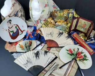 Asian Scarves, Fans, Decor