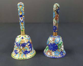 Cloisonne Enameled Brass Bells