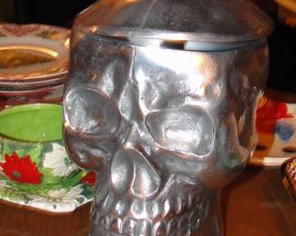 Large Skull pewter cooler