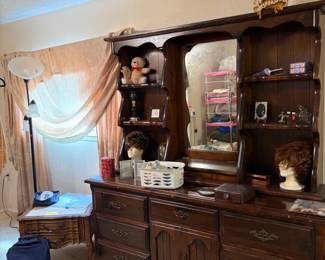 Dresser, Travertine end table