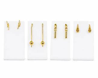 5.84g  14K Gold Earring Collection  4 Pairs