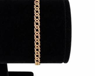 14K Gold DiamondCut Bracelet  Classic Link Design, 3.52g