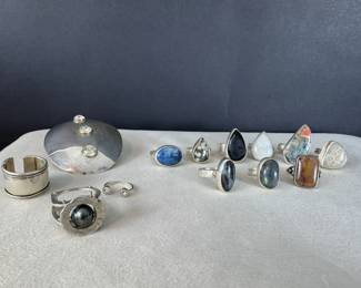 Artisan Ring Collection with Statement Rings, 92.93 Grams