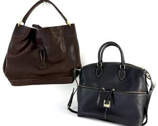 Two Dooney  Bourke Brown  Black Leather Handbag