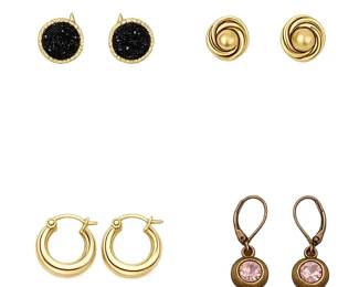 6.71g  14K Gold Mixed Style Earring Collection