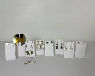 Vintage Costume Earring Collection  Mixed Styles with Bonus Brooch