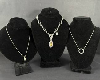 Judith Ripka  Pandora Sterling Silver Necklace Collection 62.17g Total