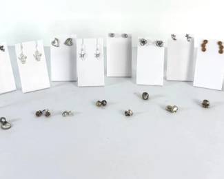 Vintage  Sterling Earrings Collection with Bronco Charms  38g