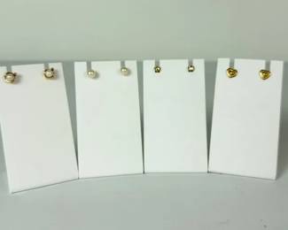 14K Gold Mixed Earring Collection  CZ, Pearl, Diamond  Heart Studs