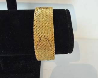 Wide GoldPlated or GoldFilled Textured Bracelet