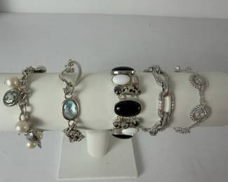Judith Ripka  Israeli 925 Sterling Silver Gemstone Bracelet Collection