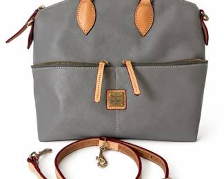 Dooney  Bourke Gray Pocket Satchel Handbag with Adjustable Shoulder Strap