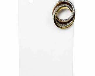 14K TwoTone Interlocking Loop Single Earring, 1.39g