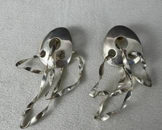 Modernist Abstract Dangle Earrings 11.35g