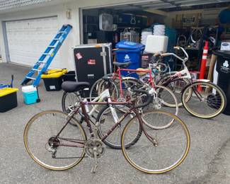 Six Bicycles, tall ladder, etc.
