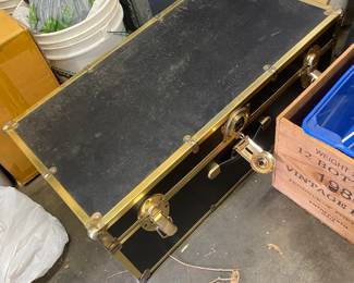 Antique Trunk filled with Antiques including Free Mason, Knights Templar, and LAPD Memorabilia