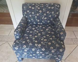 Blue Floral Design Chair