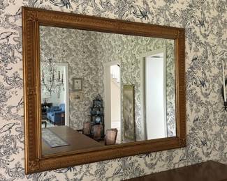 Ornate Gold Tone Hollywood Regency Style Mirror