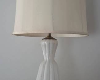 Vintage Murano Glass Table Lamp White Gold Bubble Design Hollywood Regency