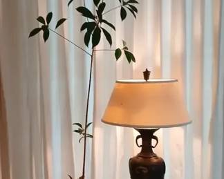 Empire Style Bronze Table Lamp,Silver Plate Tea Caddy